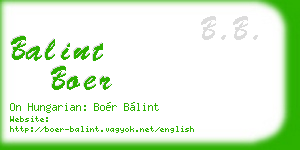 balint boer business card